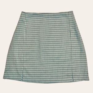 Brandy Melville Green Plaid Mini Skirt